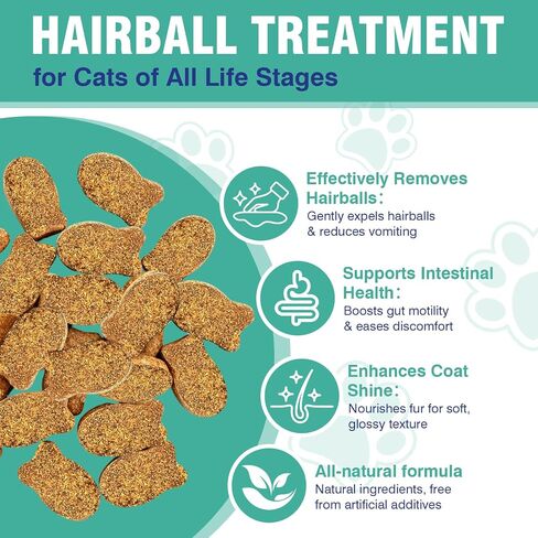 Hairball Treatment for Cats 150 Soft Chews for Indoor Cats Hairball Remedy in Kuwait