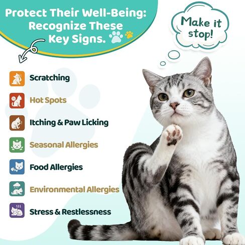 Allergy Relief for Cats, Cat Itchy Skin Relief - Omega 3 & Probiotic, 60ml in Saudi Arabia