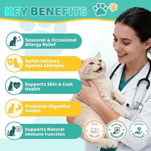 Allergy Relief for Cats, Cat Itchy Skin Relief - Omega 3 & Probiotic, 60ml in Saudi Arabia