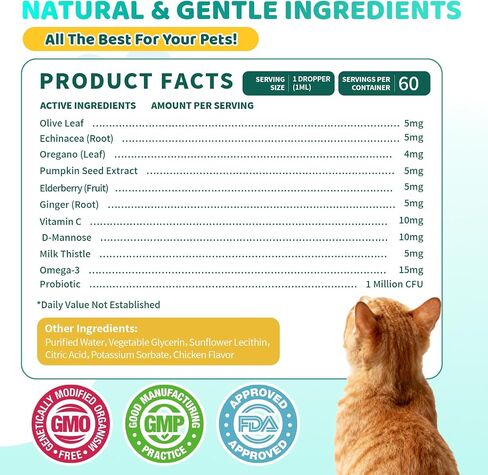 Allergy Relief for Cats, Cat Itchy Skin Relief - Omega 3 & Probiotic, 60ml in Saudi Arabia