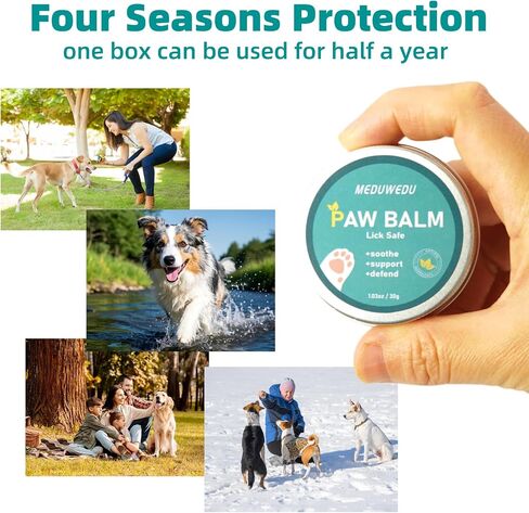 MEDUWEDU 2-Pack Dog Paw Balm - 60g Natural Paw Cream for Dogs & Cats | Beeswax, Coconut Oil, Vitamin E | Lick-Safe Paw Pad Balm for Hot Pavement, Dry & Cracked Paws in Kuwait