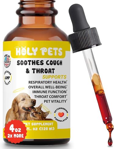 Cough Medicine for Dogs & Cats, Kennel Cough Treatment, Respiratory Infection Support - Sneezing Relief & Cough Treatment - Pet Asthma Support - Made with Natural Ingredients in The USA in Kuwait
