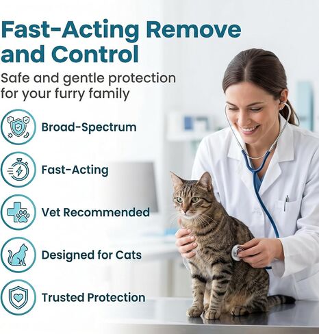 Broad Spectrum Dewormer Liquid for Cats and Kittens ( Praziquantel & Pyrantel Pamoate), No-Stress Dosing - Vet-Grade Defense - Safe for 6 Weeks+ | 100 mL in Saudi Arabia