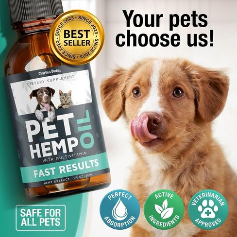 Hemp Oil for Dogs, Cats - Natural Calming Pet Anxiety, Stress & Pain Relief in Kuwait