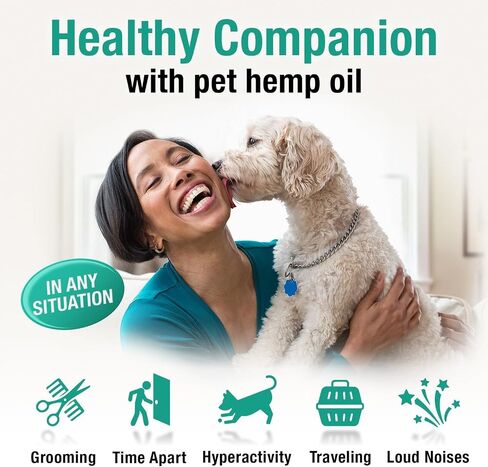 Hemp Oil for Dogs, Cats - Natural Calming Pet Anxiety, Stress & Pain Relief in Kuwait