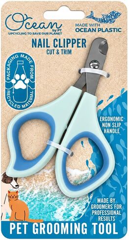 Formit Crafts Ocean Plastic Pet Nail Clippers for Cats and Small Dogs - Professional Stainless Steel Dog Nail Trimmer, Handles Made from Recycled Ocean-Bound Plastic,Color Gray in Kuwait