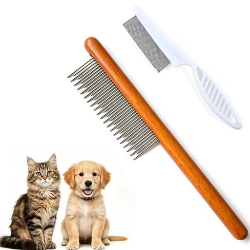 Cat comb,dog comb,Solid Wood Pet Comb Grooming Tool for Cats,Dogs and rabbits… in Kuwait
