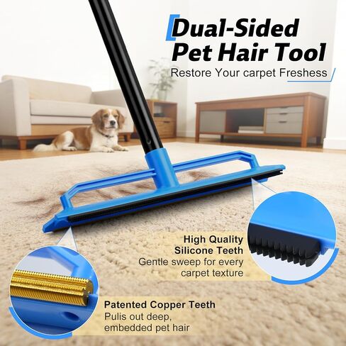 BUVE 2 in 1 Carpet Rake for Pet Hair Removal Tool in Kuwait