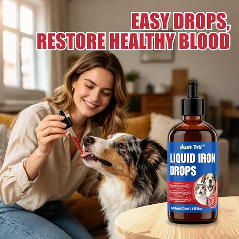 Just Try Iron Liquid Supplement, Iron for Dogs&Cats, Dog Supplements,4.06oz in Kuwait
