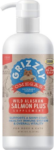 Grizzly Wild Alaskan Salmon Oil Dog Food Supplement Omega 3 Fatty Acids, 16 oz in Saudi Arabia