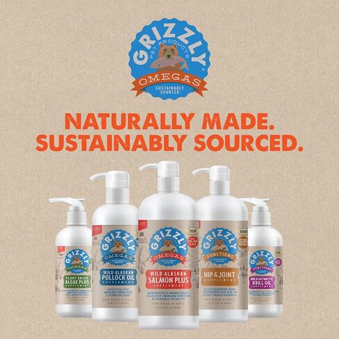 Grizzly Wild Alaskan Salmon Oil Dog Food Supplement Omega 3 Fatty Acids, 16 oz in Saudi Arabia