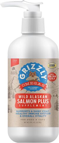 Grizzly Pet Products Salmon Plus Omega 3-6-9 Food Supplement for Dogs and Cats, 8 Ounce in Saudi Arabia