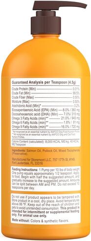 Petsmont Omega Love+ Wild Alaskan Salmon Oil for Dogs Formula 32 oz - Fish Omega Liquid Pump Cats Supports Joint Function Immune Heart Health Food Supplement Pets Natural EPA DHA Fatty Acids in Saudi Arabia