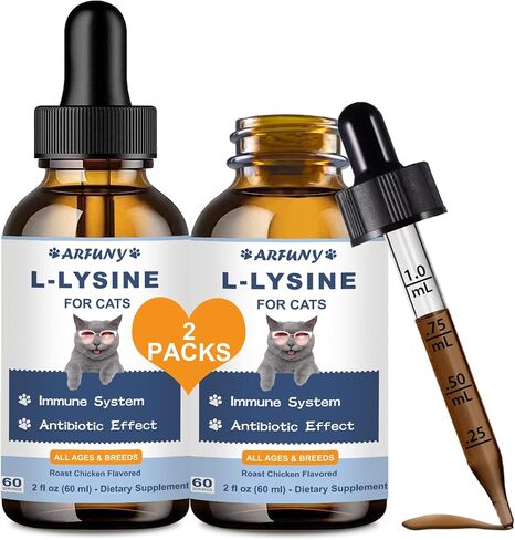 2-Pack L-Lysine for Cats, Respiratory, Eye Function, Immune Support, 120ML in Saudi Arabia
