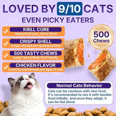 Taurine for Cats, Cat Vitamins & Multivitamin Treats, 500 Ct, Heart Support in Saudi Arabia