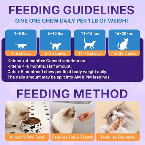 Taurine for Cats, Cat Vitamins & Multivitamin Treats, 500 Ct, Heart Support in Saudi Arabia
