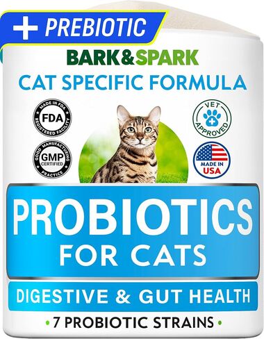 BARK&SPARK Cat Probiotic Powder, 108 Servings – Digestive Health Support in Kuwait