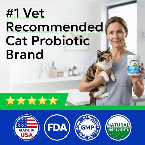 BARK&SPARK Cat Probiotic Powder, 108 Servings – Digestive Health Support in Kuwait