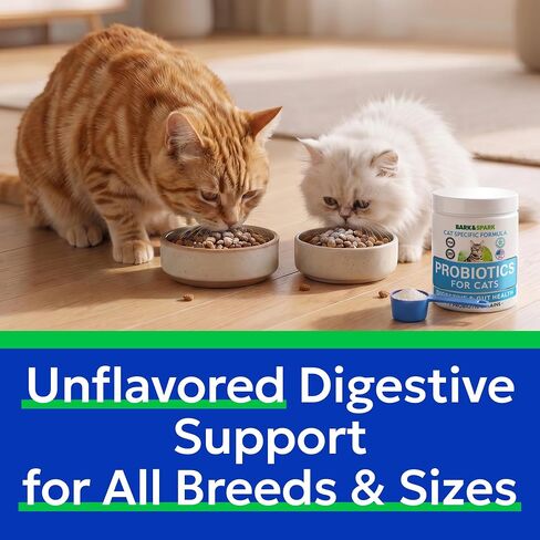BARK&SPARK Cat Probiotic Powder, 108 Servings – Digestive Health Support in Kuwait