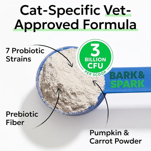 BARK&SPARK Cat Probiotic Powder, 108 Servings – Digestive Health Support in Kuwait