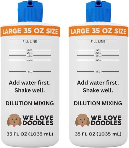 Dilution Bottle for Dog Shampoo, Conditioner & Solutions, 35 oz, 2 Pack in Kuwait