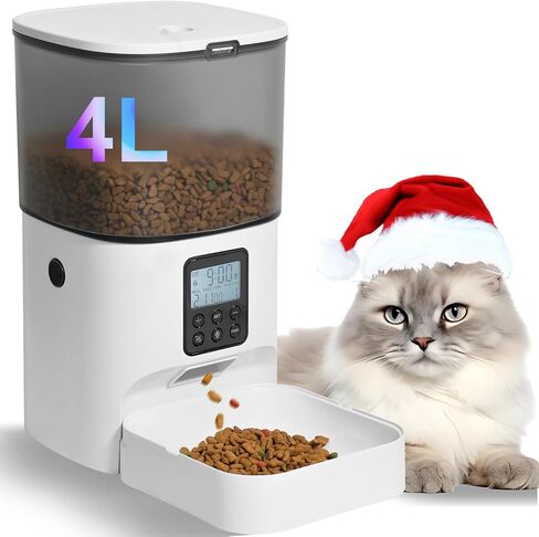 ANDOLL HOME Automatic Cat Feeder, Timed Cat＆Dog Dry Food Dispenser in Kuwait