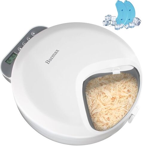Automatic Wet Food Cat Feeder, Auto Refrigerated Wet Foods Feeder for Cats Dogs 4 Meal Timed Fresh Foods Dispenser with 2 Ice Packs Small Pet Feeders for Kitty Puppy Automatic Cat Dog Food Bowl in Saudi Arabia