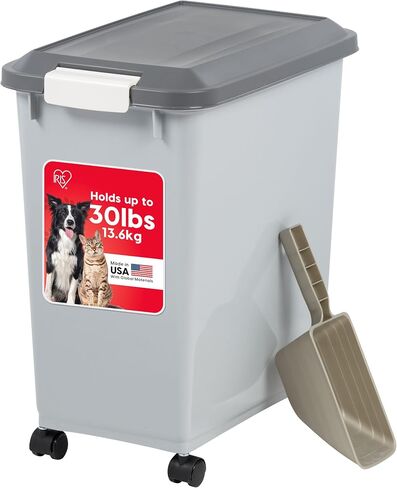 IRIS USA Dog Food Storage Container, Up to 54 lbs, Gray/Dark Gray in Saudi Arabia