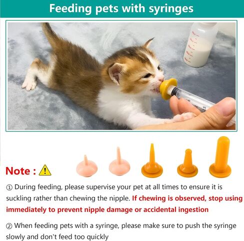 Pet Feeding Bottle and Syringe Set for Puppies and Kittens(1 Bottles,2 Syringes,6 Nipples,1 Storage Measuring Cup) in Saudi Arabia