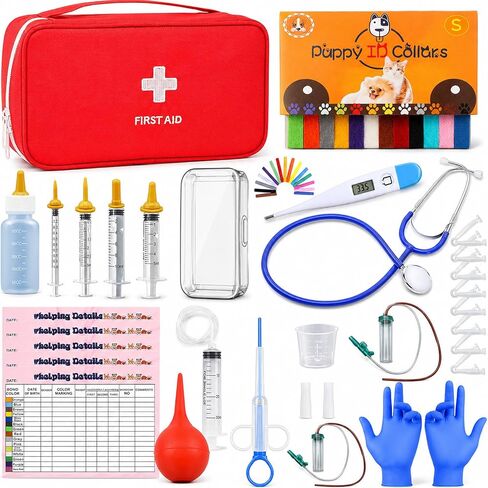 kewen Puppy Kitten Whelping Supplies, Whelping kit for Puppies Birth,Kitten Supplies,Dog Supplies,Puppy kit,Kitten Bottle Feeding kit for New Born Puppy Supplies and Kitten (Whelping Kit) in Kuwait