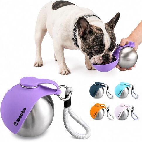 Cibaabo Portable Dog Water Bottle with Collapsible Silicone Bowl 10 oz in Saudi Arabia