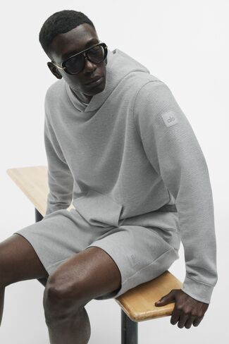 Alo Yoga Waffle Lounge Hoodie - Athletic Heather Grey in Saudi Arabia