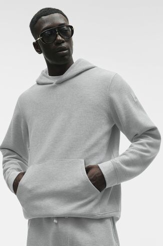 Alo Yoga Waffle Lounge Hoodie - Athletic Heather Grey in Saudi Arabia