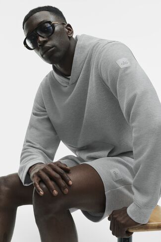 Alo Yoga Waffle Lounge Hoodie - Athletic Heather Grey in Saudi Arabia