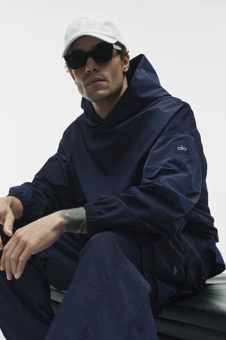 Alo Yoga Axis Hooded Pullover - Navy in Saudi Arabia