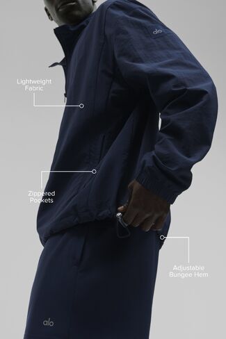 Alo Yoga Takeaway Track Full Zip Jacket - Navy in Saudi Arabia