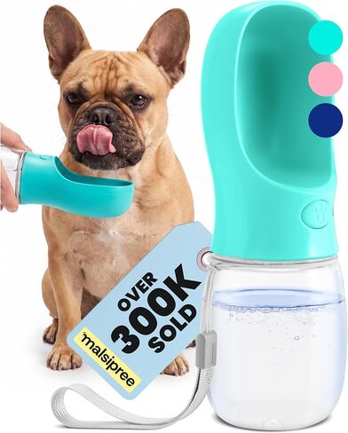 MalsiPree On the Go Dog Water Bottle - 12 oz Pink, Leak-Proof in Kuwait