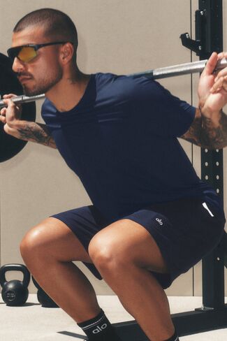 Alo Yoga Idol Crewneck Short Sleeve - Navy in Saudi Arabia