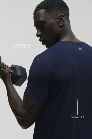 Alo Yoga Idol Crewneck Short Sleeve - Navy in Saudi Arabia