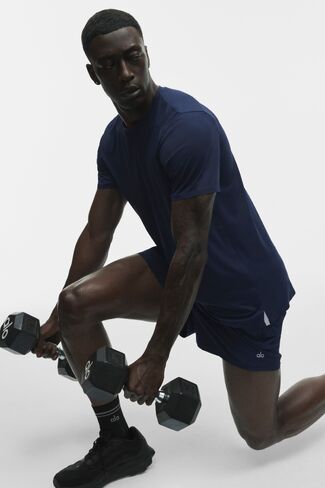 Alo Yoga Idol Crewneck Short Sleeve - Navy in Saudi Arabia