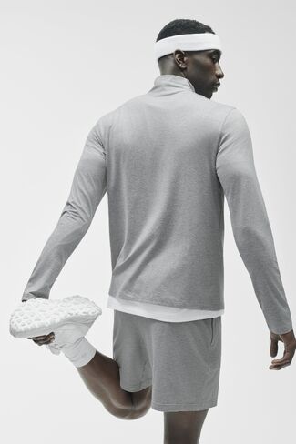 Alo Yoga Conquer 1/4 Zip Reform Long Sleeve - Vintage Athletic Heather in Saudi Arabia