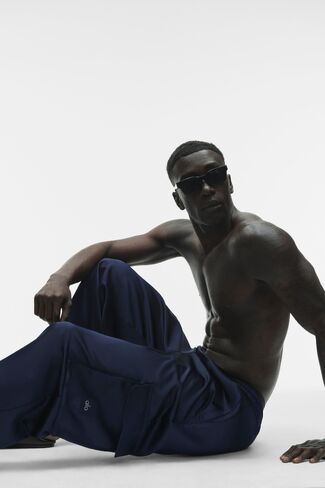 Alo Yoga Satin Horizon Straight Leg Cargo Pant - Navy in Saudi Arabia