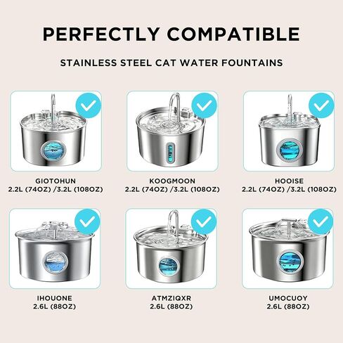 GIOTOHUN 24 Cat Water Fountain Filter: 12 Filters & 12 Sponges in Saudi Arabia