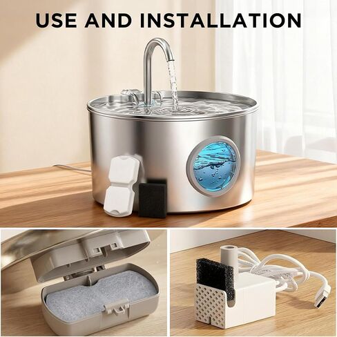 GIOTOHUN 24 Cat Water Fountain Filter: 12 Filters & 12 Sponges in Saudi Arabia