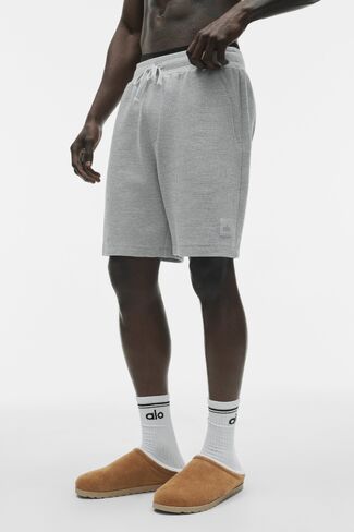 Alo Yoga 7" Waffle Lounge Short - Athletic Heather Grey in Saudi Arabia