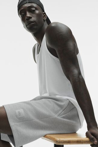 Alo Yoga 7" Waffle Lounge Short - Athletic Heather Grey in Saudi Arabia