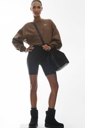 Alo Yoga Accolade Crew Neck Pullover - Java Brown in Saudi Arabia