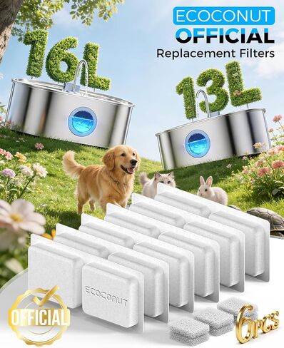 3.4Gal Dog Water Fountain for Large Dogs, 13L Stainless Steel Large Pet Fountain with Deeper & Wider Drinking Area, Automatic Dog Water Bowl Dispenser with Water Window (7 Filters) in Saudi Arabia