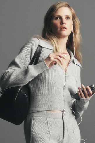 Alo Yoga Cashmere Wool Harmony Full Zip Jacket - Athletic Heather Grey in Kuwait