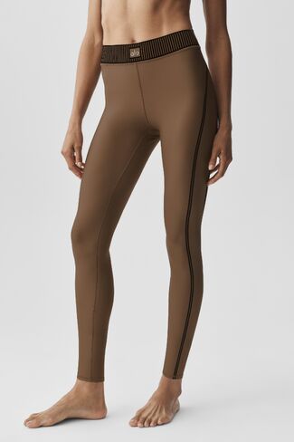 Alo Yoga Airlift High-Waist 7/8 Line Up Legging - Java Brown in Kuwait